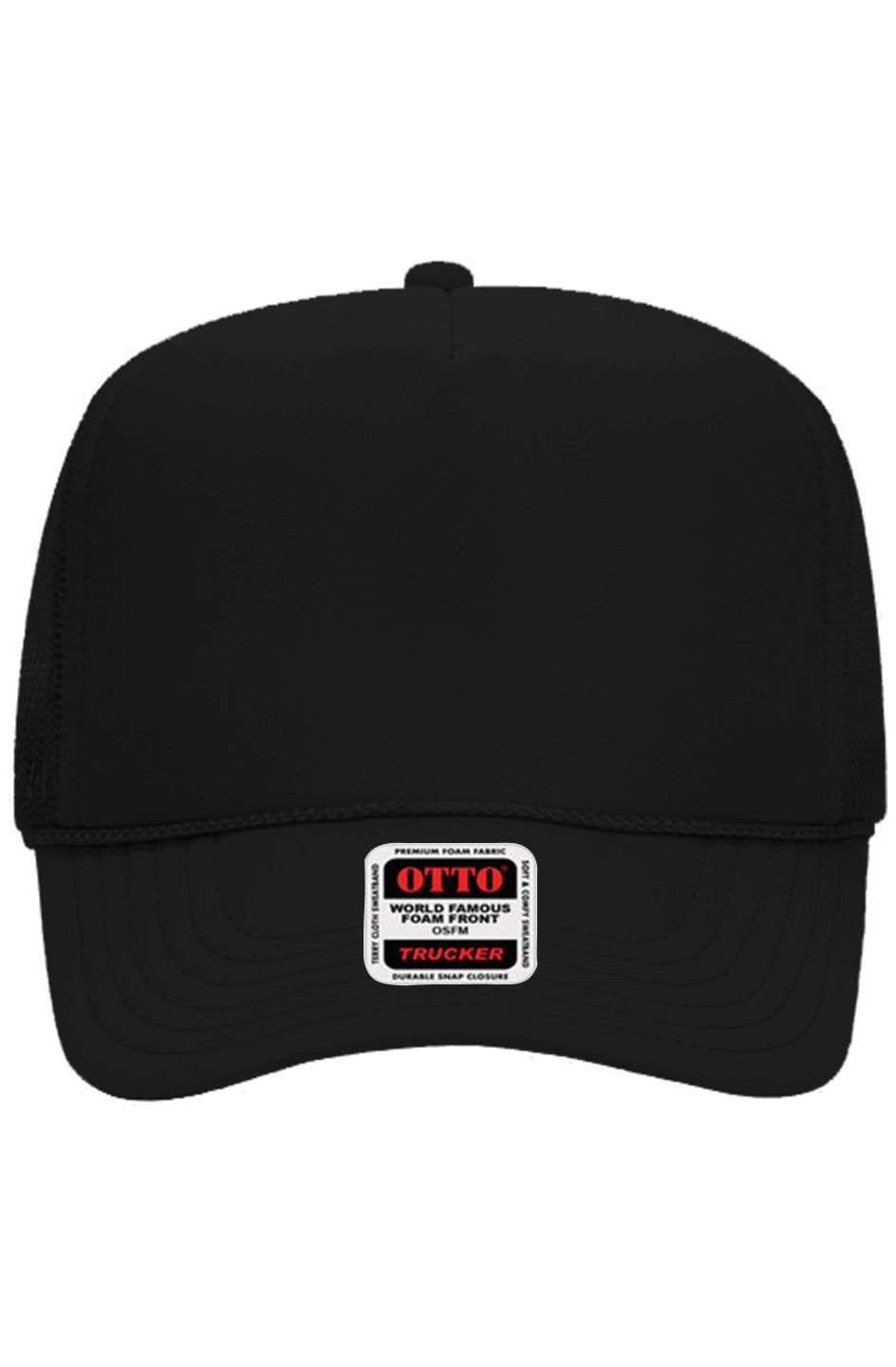 Otto 5 Panel Trucker Hat - BA Smiley Black Letters