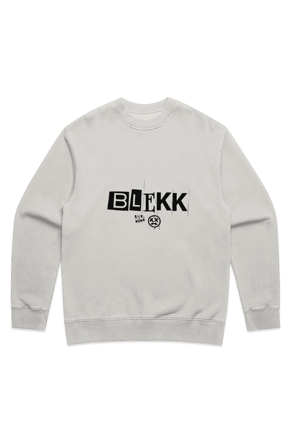 MENS RELAX FADED CREW - BA Smiley Black Letters
